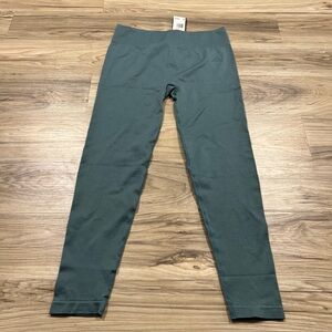 Adidas Workout Essentials Knit 1/1 Seamless Leggings Preloved Teal XL JX3920